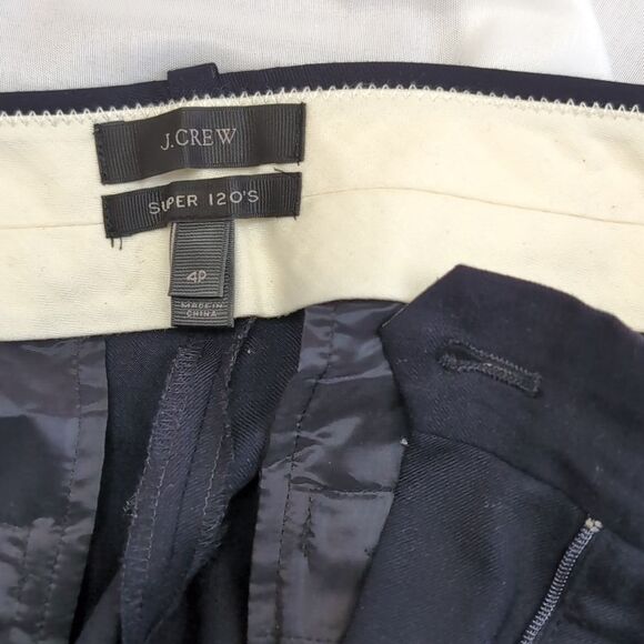 Jcrew 100% wool navy super 120 pants size 4p - Picture 4 of 6